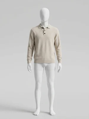 Polo vintage cachemire pur maille dense quotidien - Vue 1 - Polo vintage