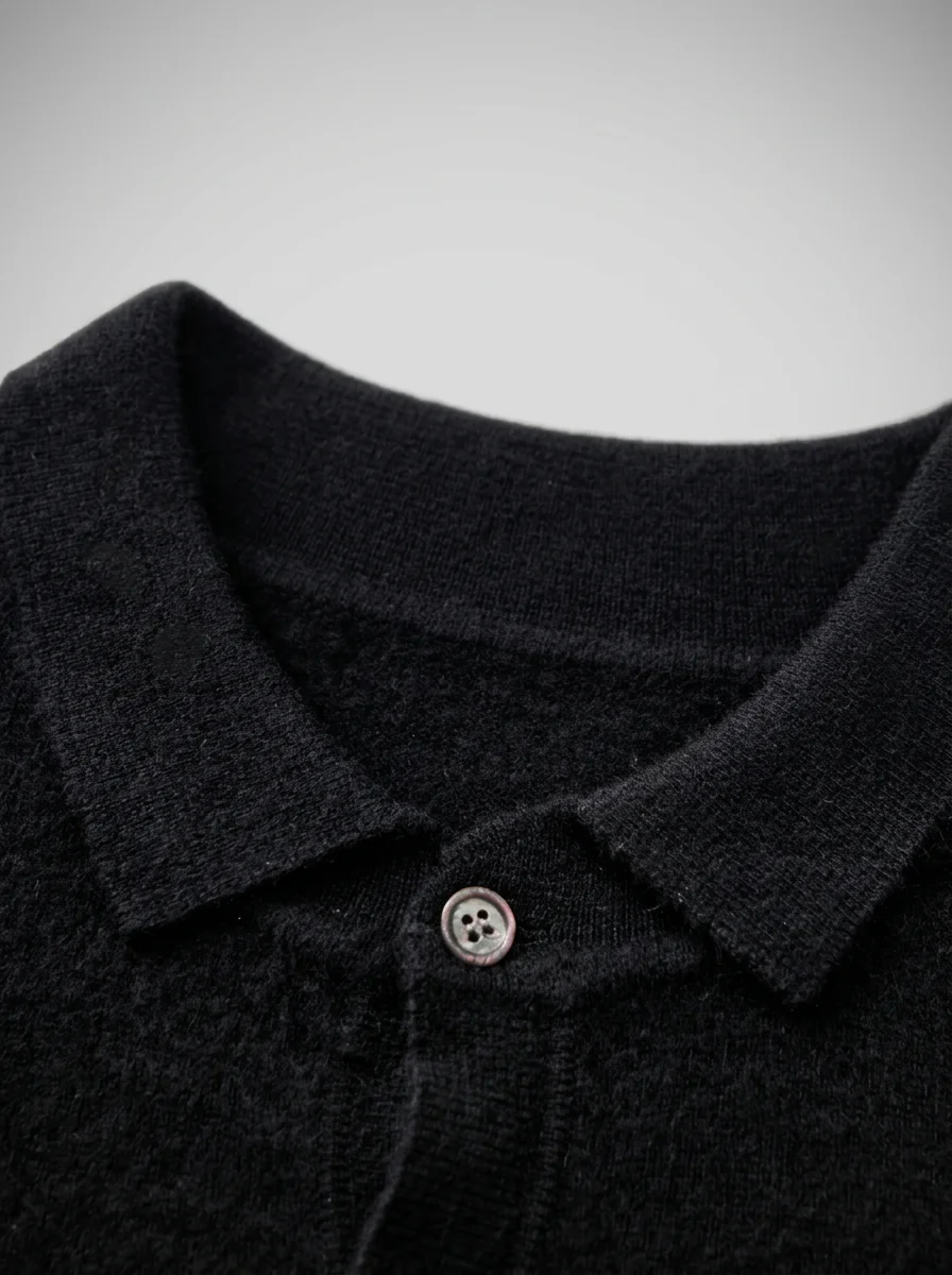 Polo vintage cachemire pur maille dense quotidien - Vue 17 - Polo vintage