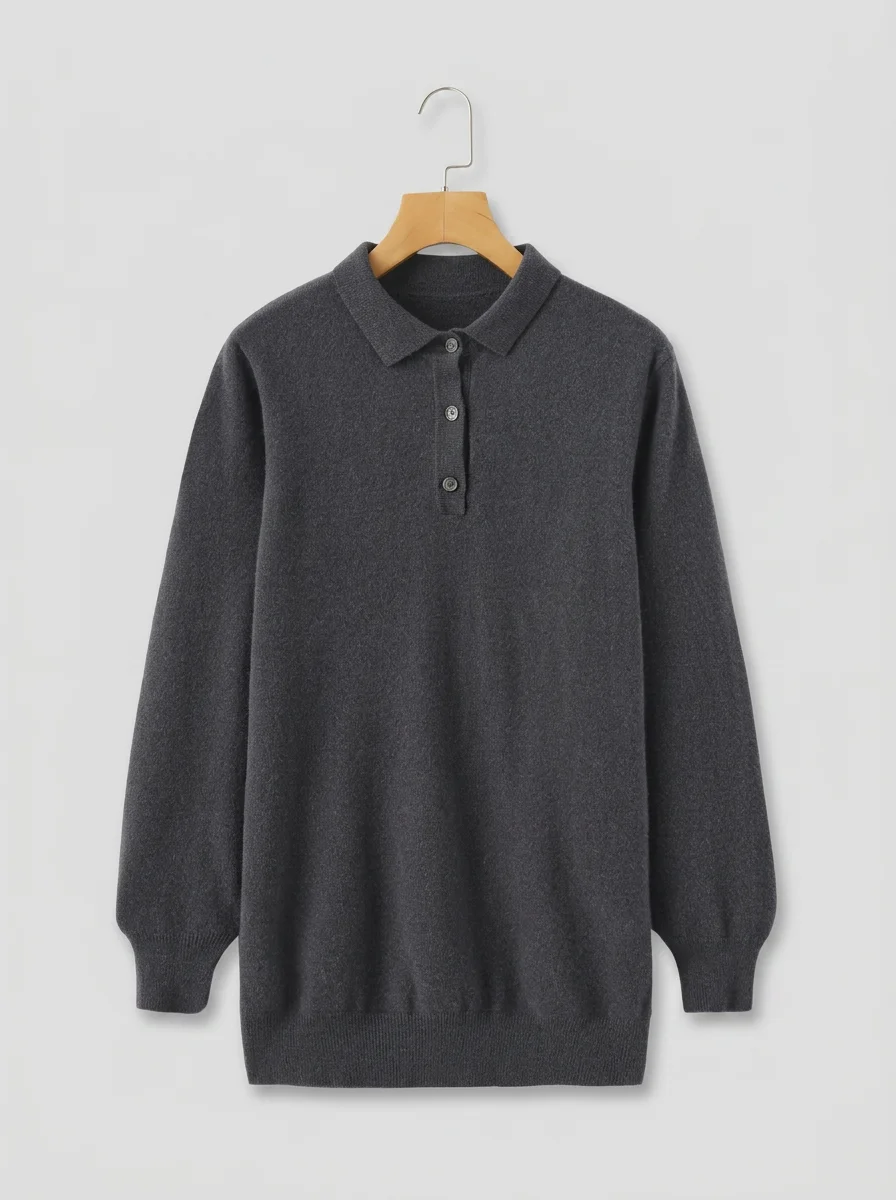 Polo vintage cachemire pur maille dense quotidien - Vue 21 - Polo vintage