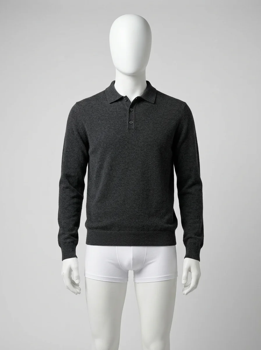 Polo vintage cachemire pur maille dense quotidien - Vue 23 - Polo vintage