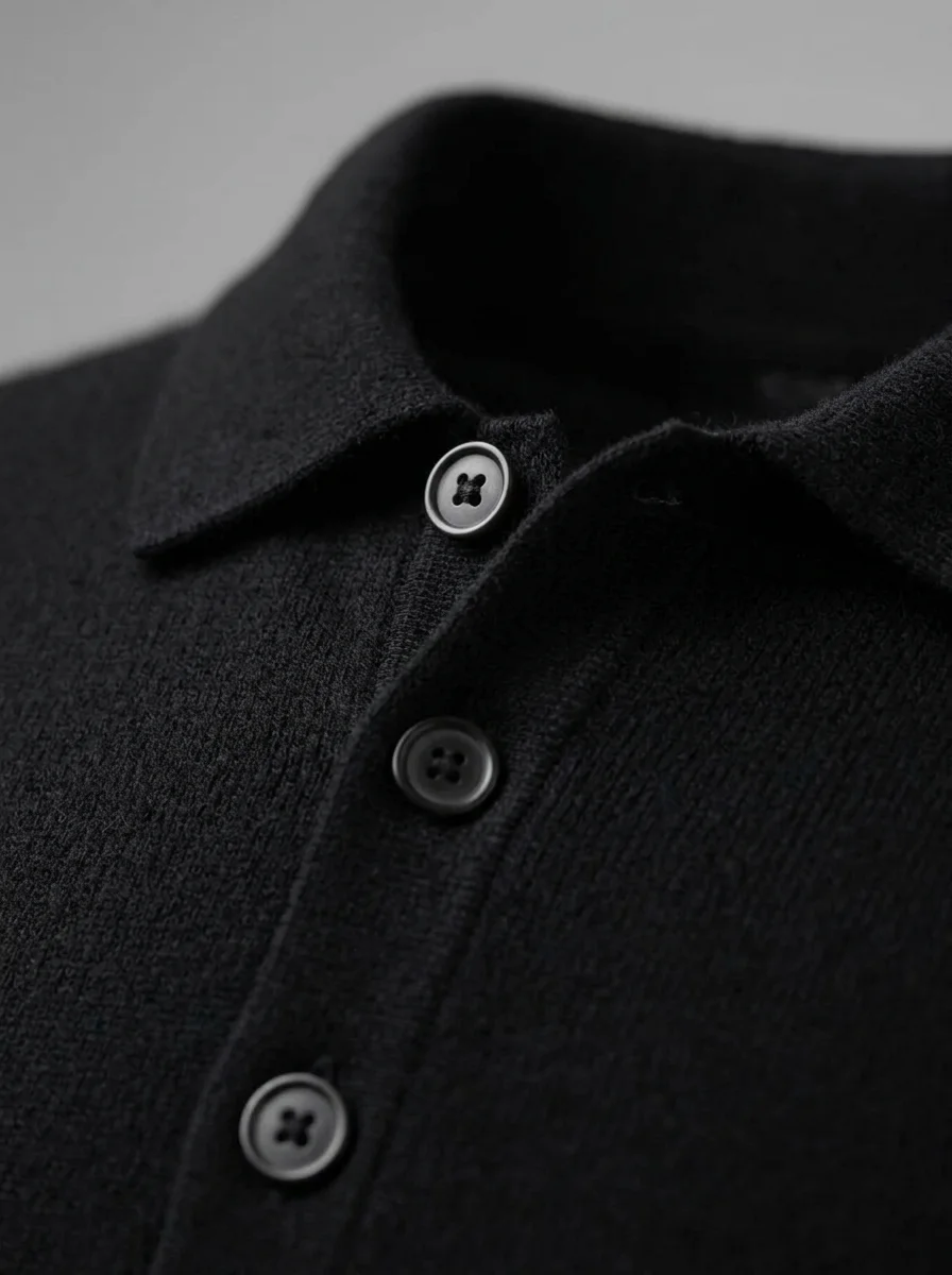 Polo vintage cachemire pur maille dense quotidien - Vue 4 - Polo vintage