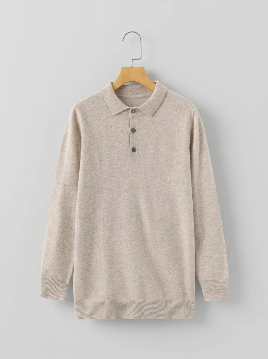 Polo vintage cachemire pur maille dense quotidien - Vue 7 - Polo vintage