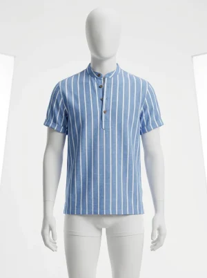Polo vintage coton bio rayé style marin - Vue 1 - Polo vintage