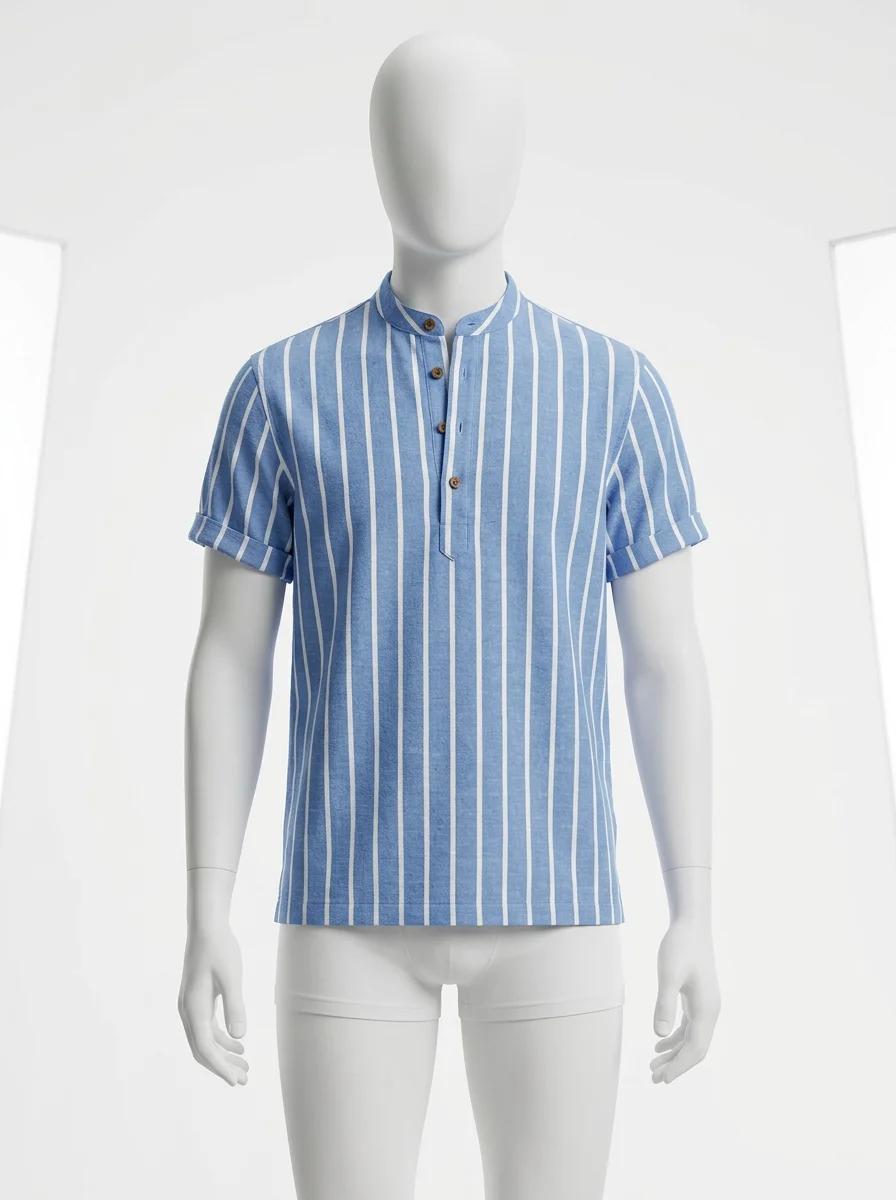 Polo vintage coton bio rayé style marin - Vue 1 - Polo vintage