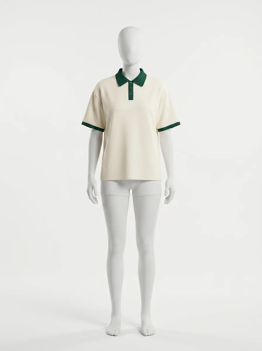 Polo vintage coton mélangé col contrasté décontracté homme - Vue 1 - Polo vintage