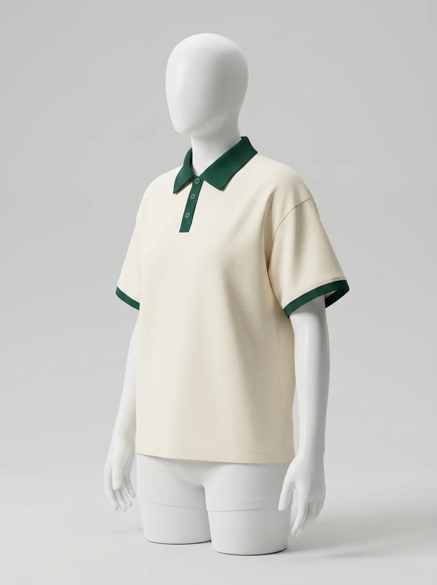 Polo vintage coton mélangé col contrasté décontracté homme - Vue 2 - Polo vintage