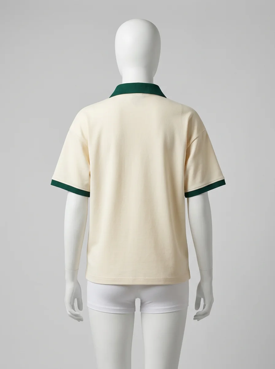 Polo vintage coton mélangé col contrasté décontracté homme - Vue 3 - Polo vintage