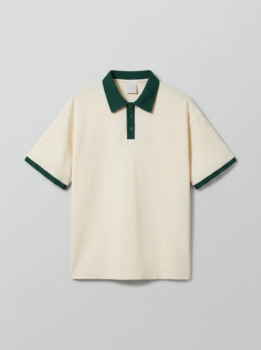 Polo vintage coton mélangé col contrasté décontracté homme - Vue 4 - Polo vintage