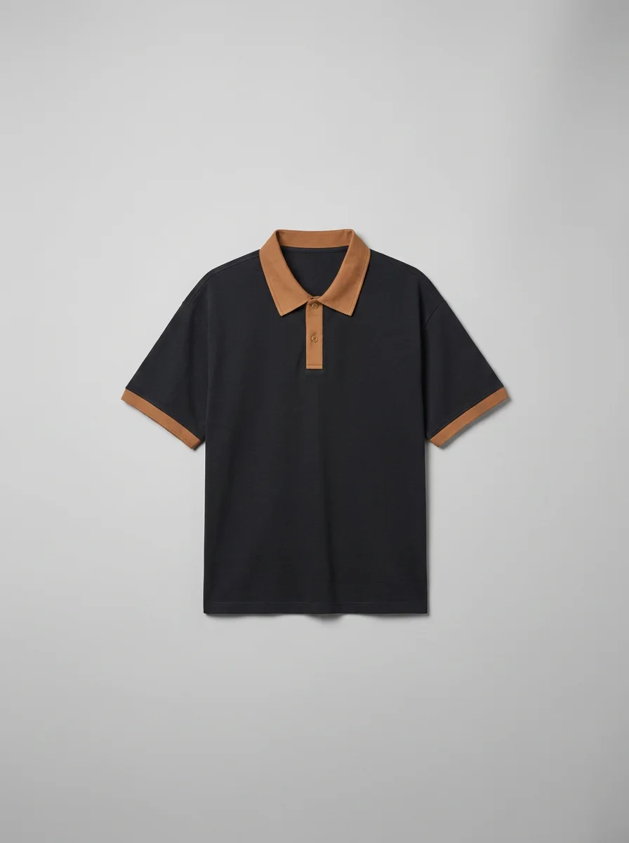 Polo vintage coton mélangé col contrasté décontracté homme - Vue 5 - Polo vintage