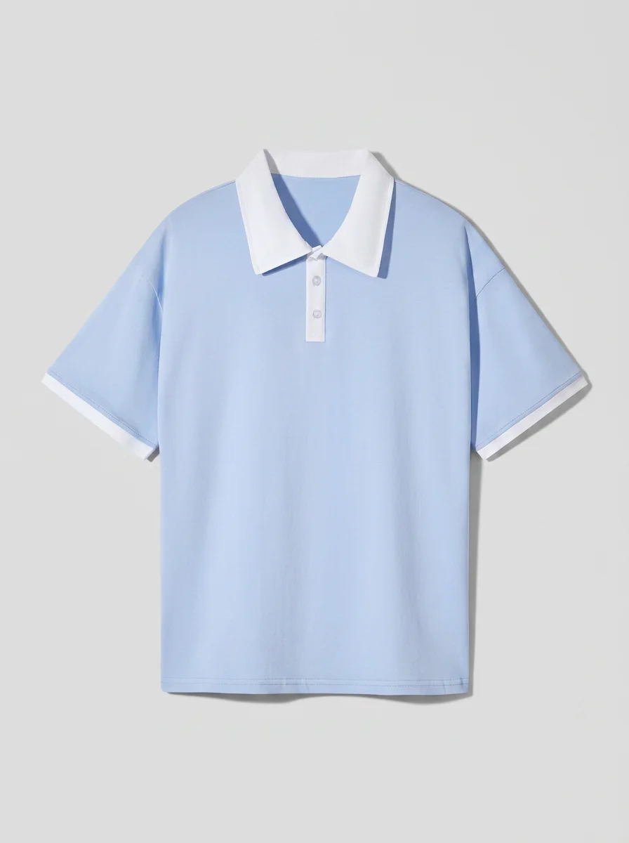 Polo vintage coton mélangé col contrasté décontracté homme - Vue 8 - Polo vintage