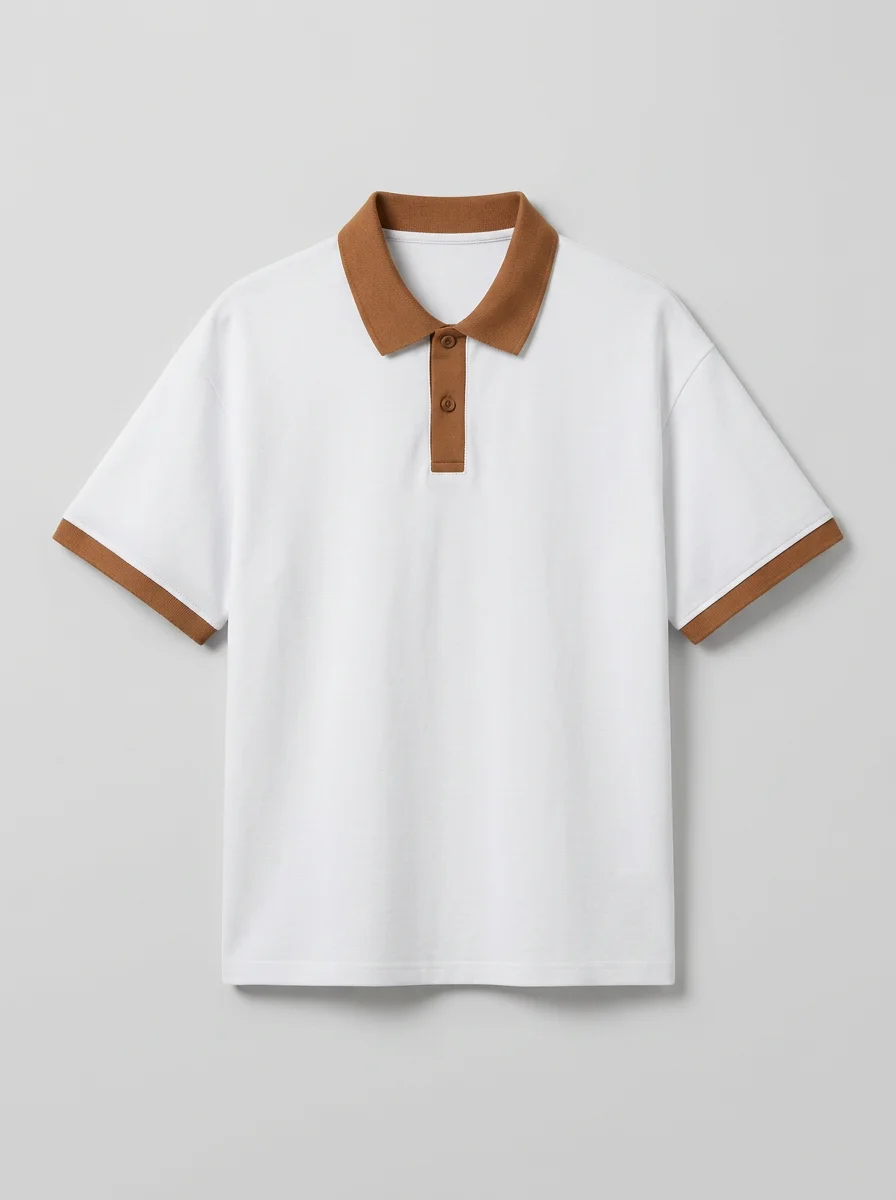 Polo vintage coton mélangé col contrasté décontracté homme - Vue 9 - Polo vintage