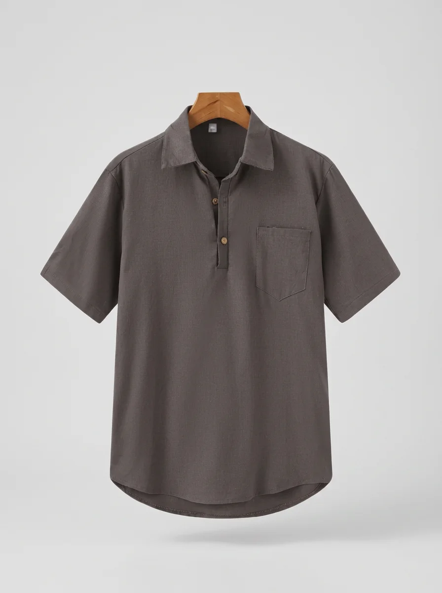 Polo vintage lin léger quotidien homme - Vue 12 - Polo vintage
