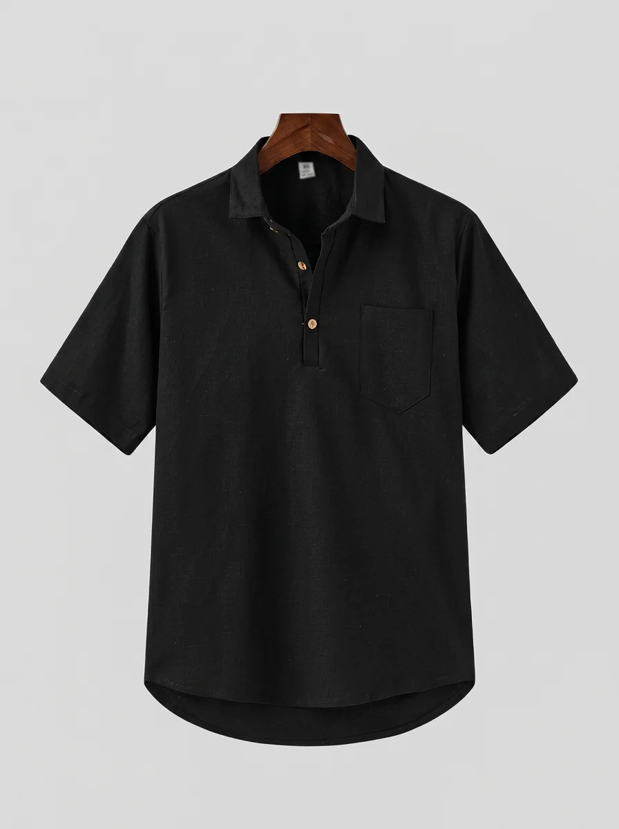 Polo vintage lin léger quotidien homme - Vue 13 - Polo vintage
