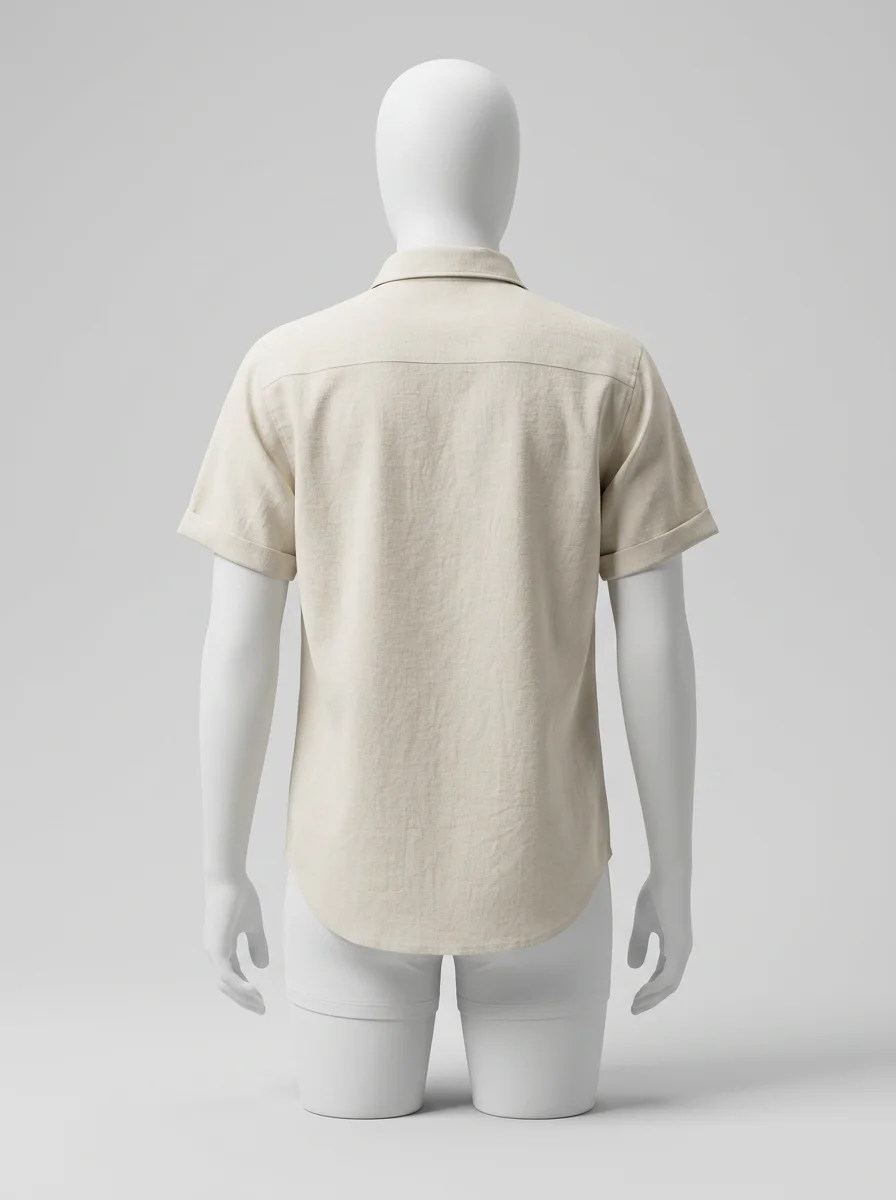 Polo vintage lin léger quotidien homme - Vue 3 - Polo vintage