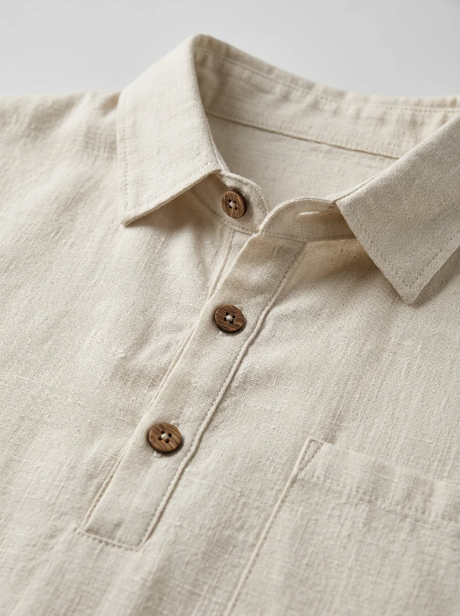 Polo vintage lin léger quotidien homme - Vue 4 - Polo vintage