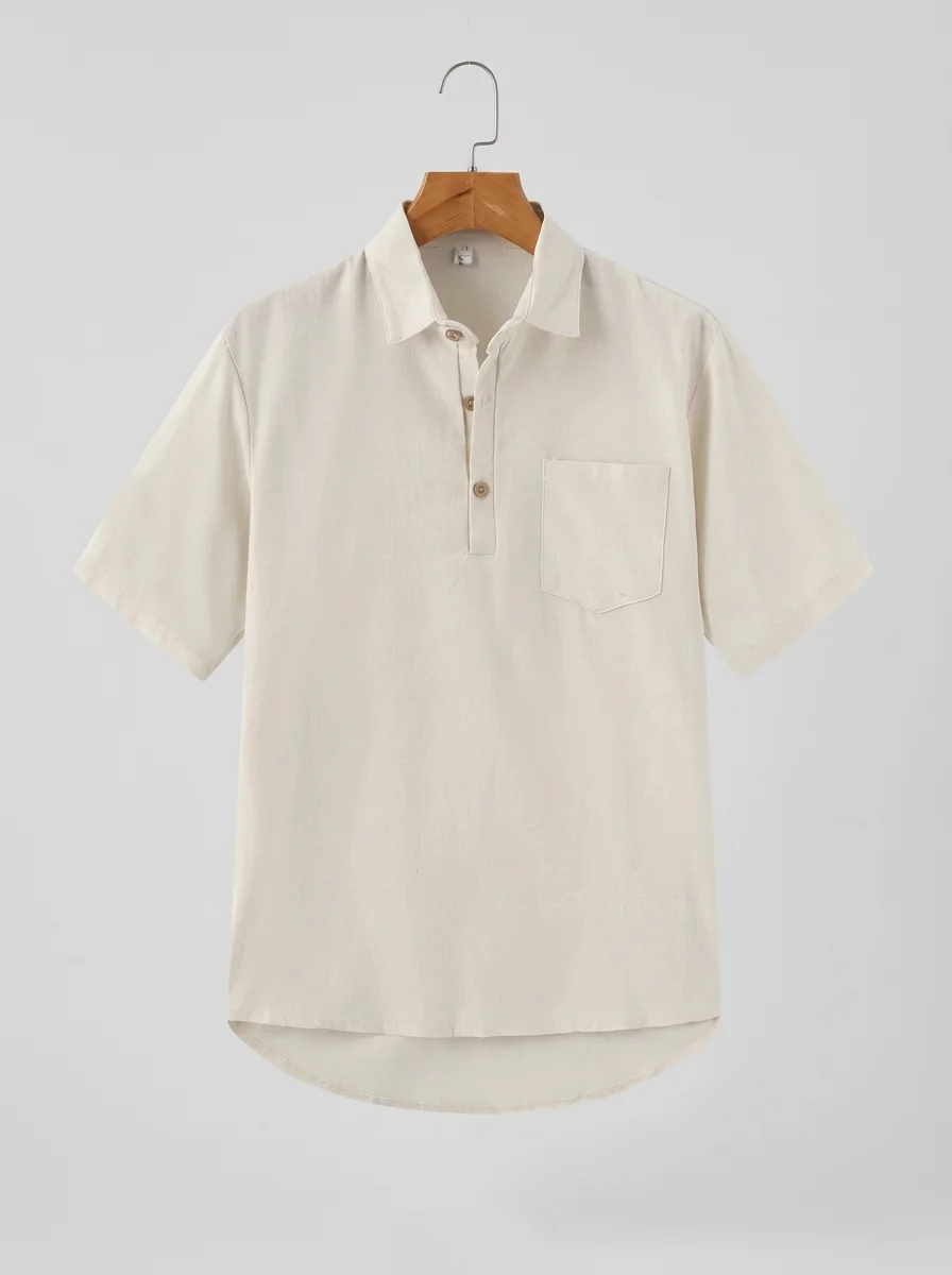 Polo vintage lin léger quotidien homme - Vue 6 - Polo vintage