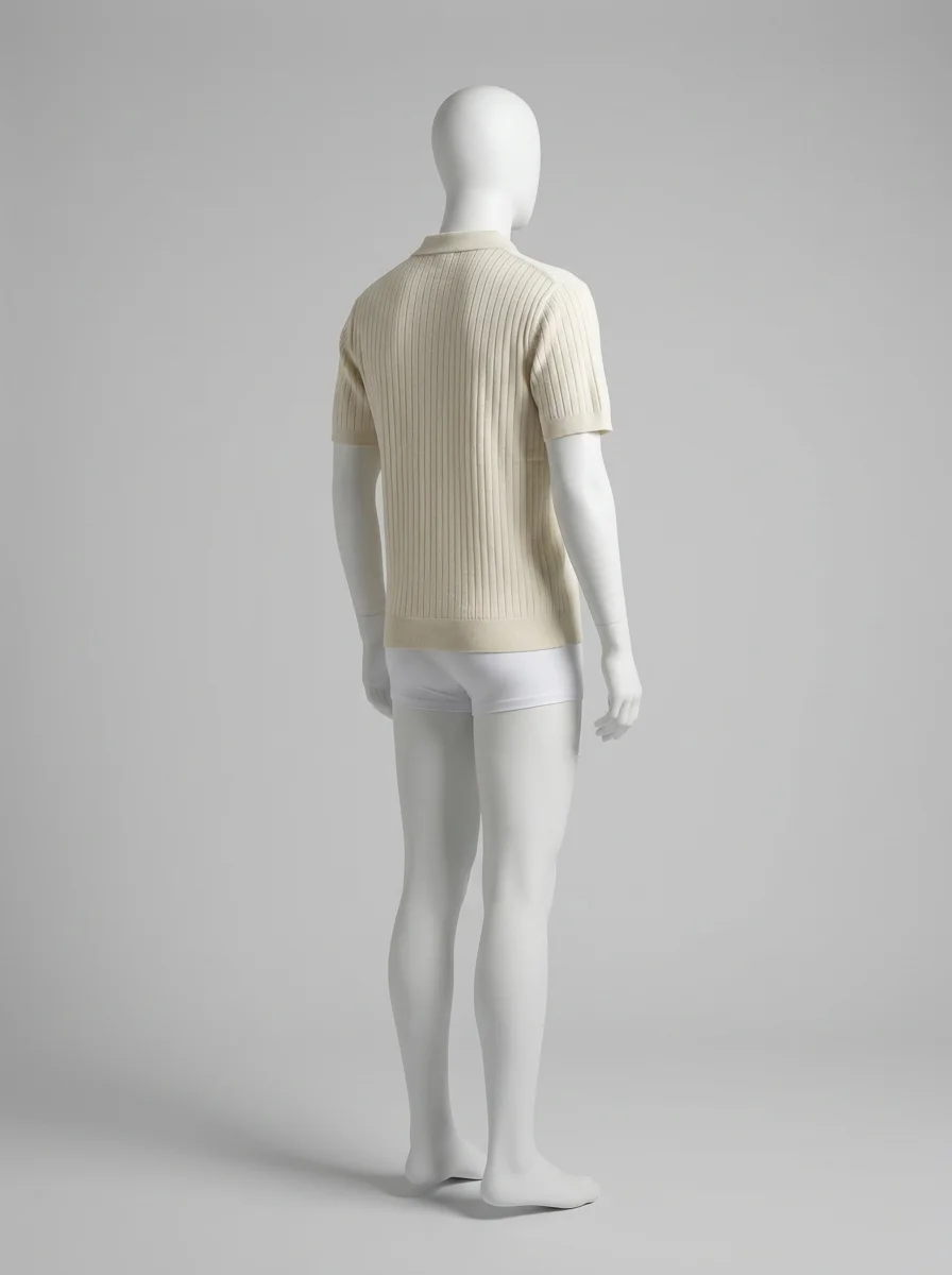 Polo vintage maille côtelée élégant homme décontracté - Vue 11 - Polo vintage