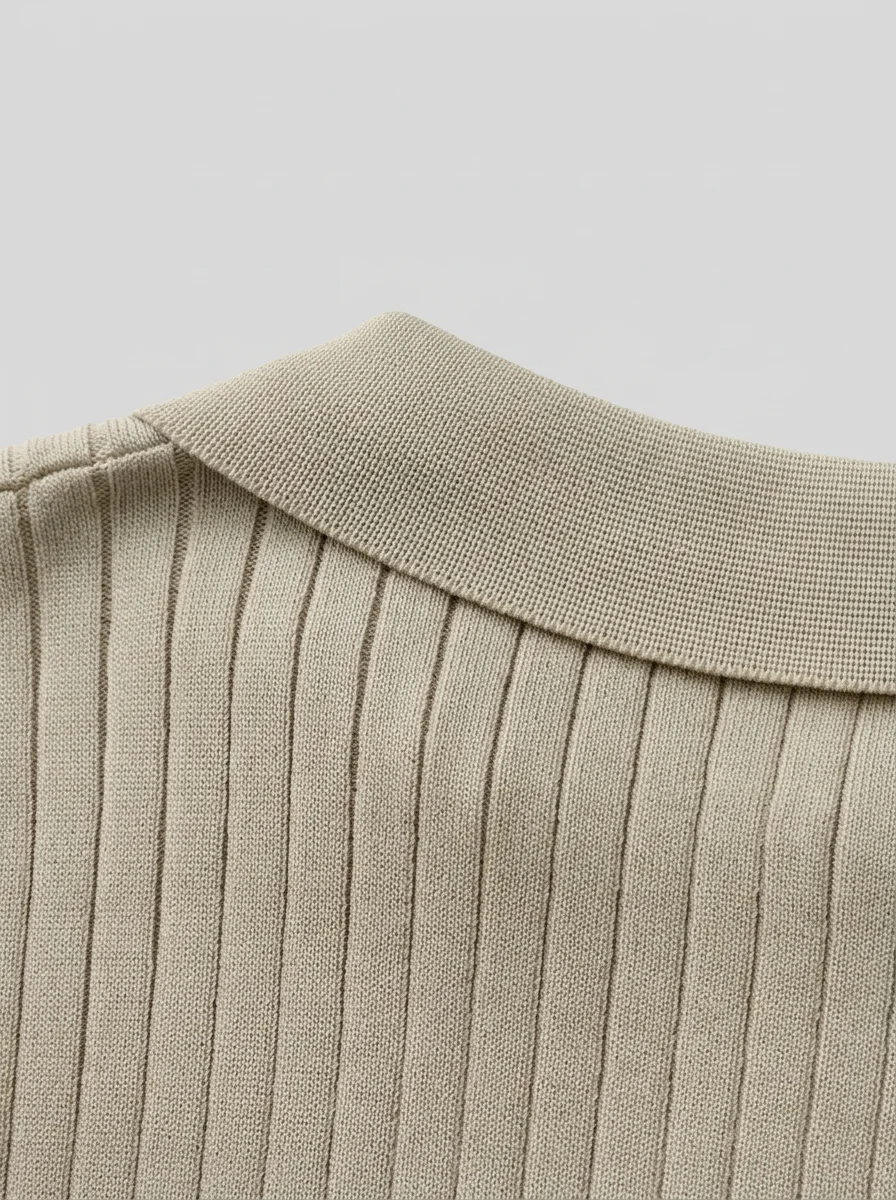 Polo vintage maille côtelée élégant homme décontracté - Vue 12 - Polo vintage