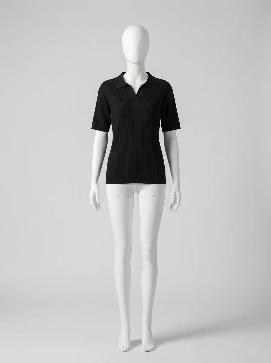 Polo vintage maille côtelée élégant homme décontracté - Vue 15 - Polo vintage