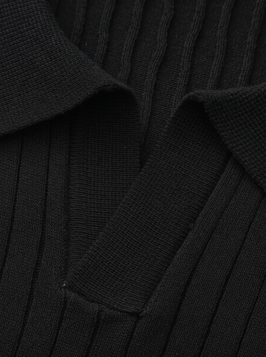 Polo vintage maille côtelée élégant homme décontracté - Vue 16 - Polo vintage