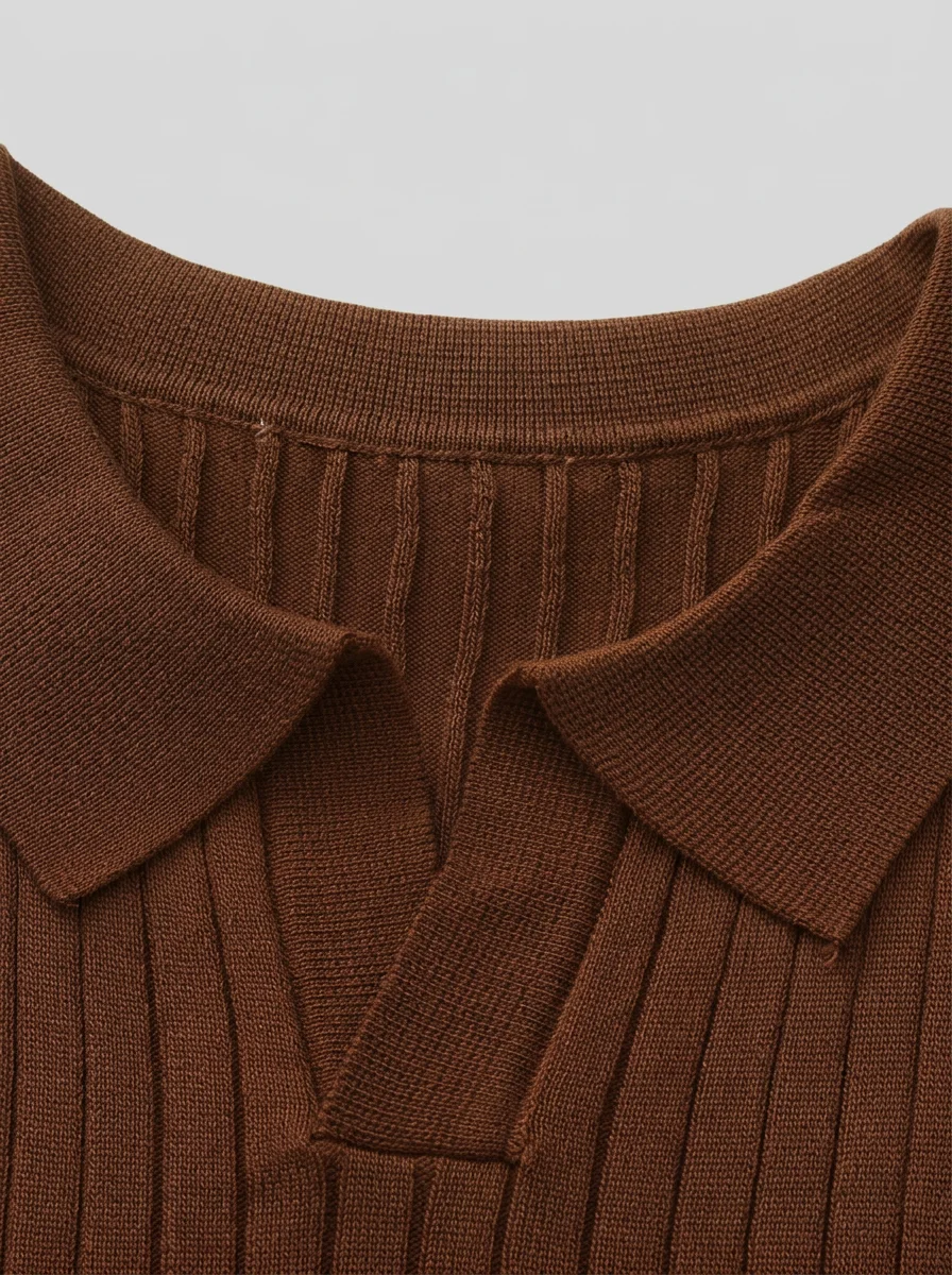 Polo vintage maille côtelée élégant homme décontracté - Vue 19 - Polo vintage