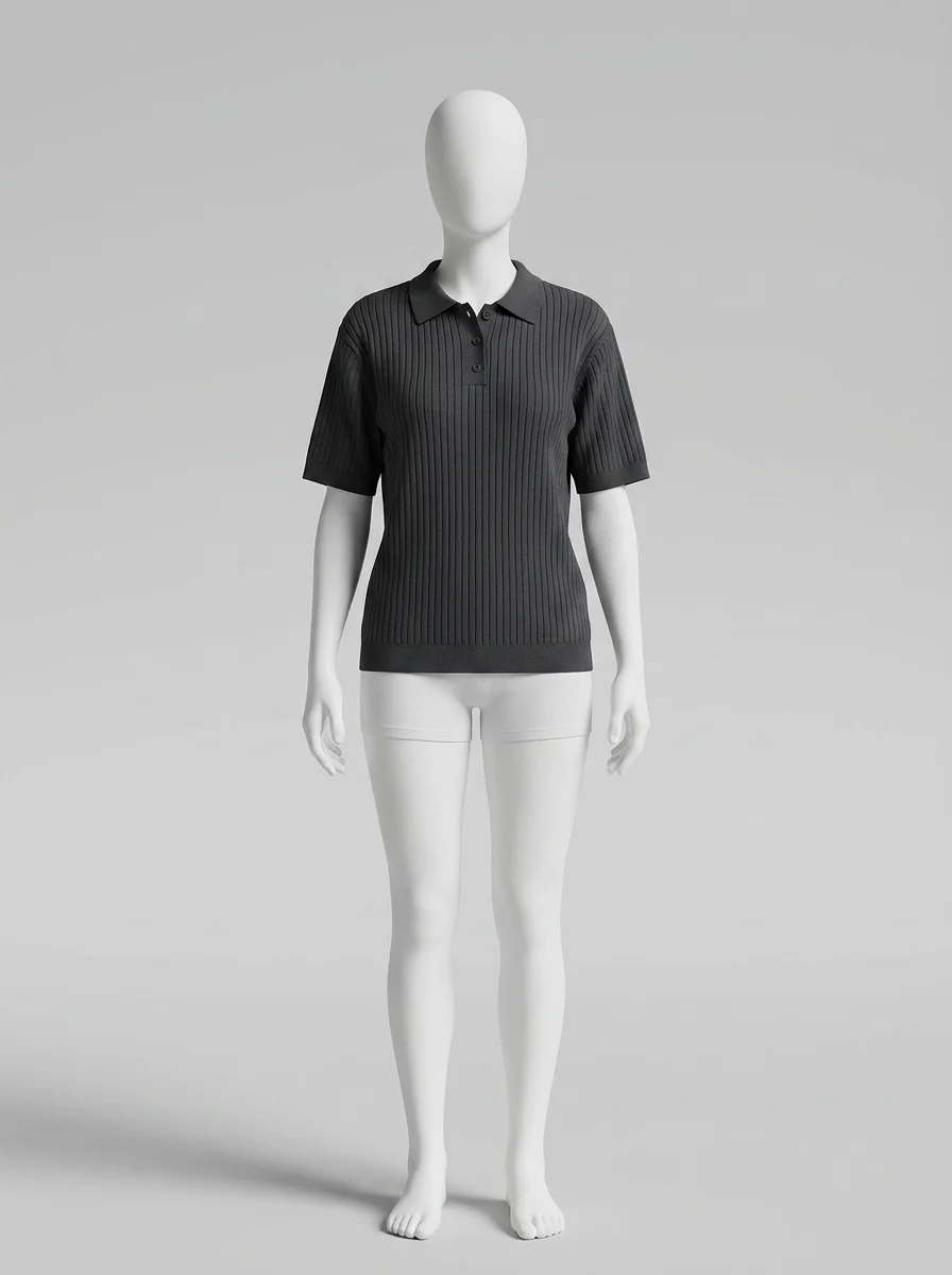 Polo vintage maille côtelée élégant homme décontracté - Vue 23 - Polo vintage