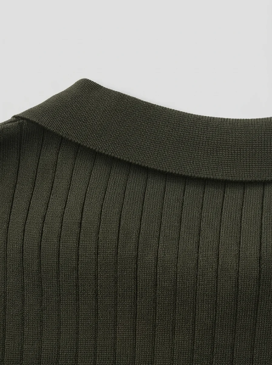 Polo vintage maille côtelée élégant homme décontracté - Vue 28 - Polo vintage