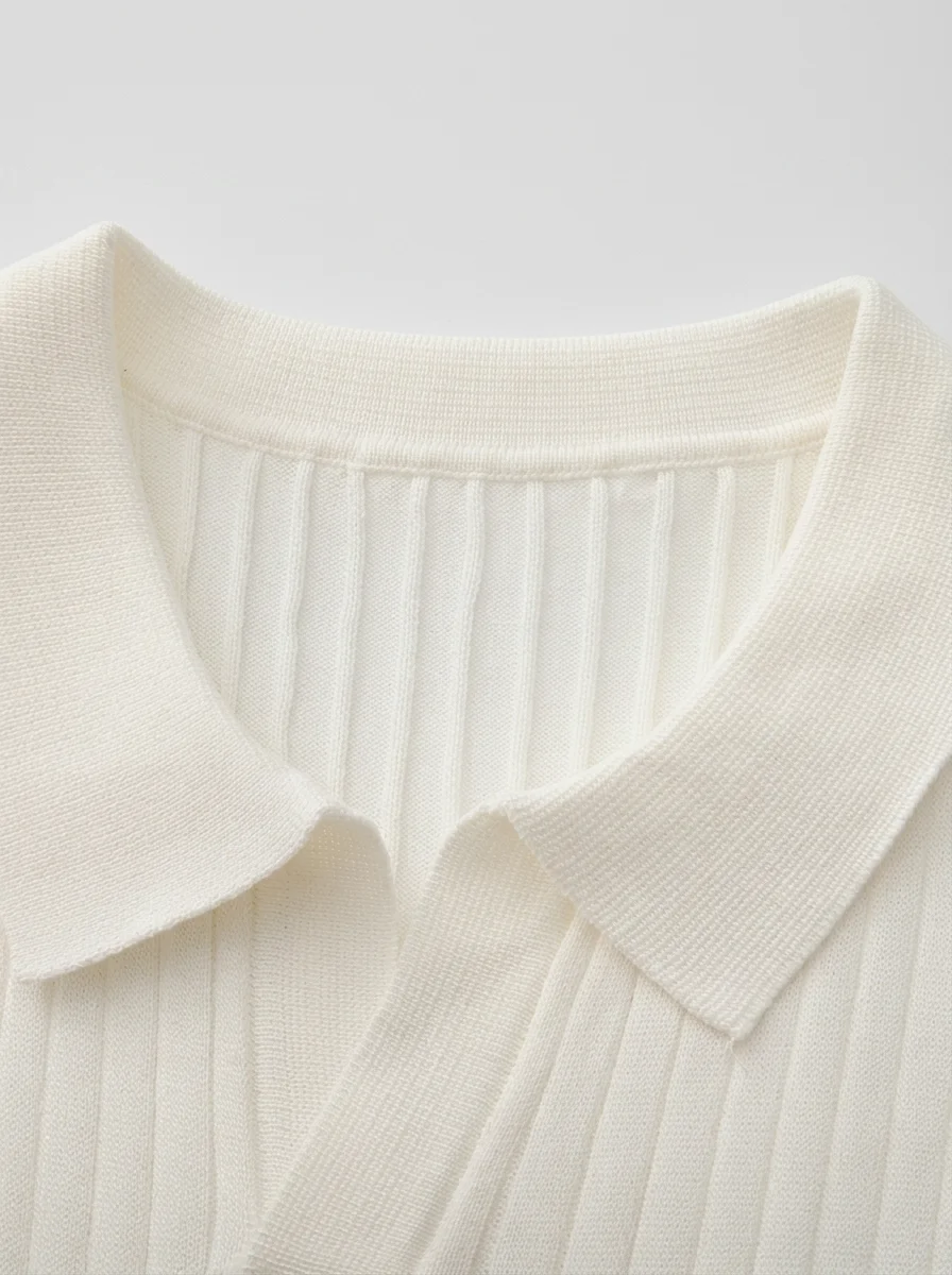 Polo vintage maille côtelée élégant homme décontracté - Vue 32 - Polo vintage