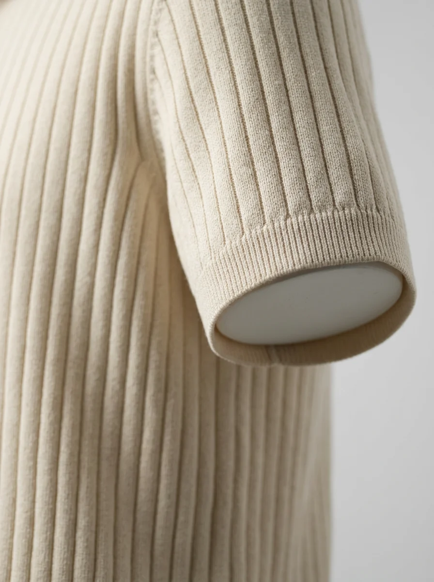 Polo vintage maille côtelée élégant homme décontracté - Vue 5 - Polo vintage