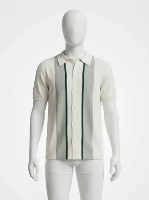 Polo vintage maille tricot coton mélangé décontracté homme - Vue 1 - Polo vintage