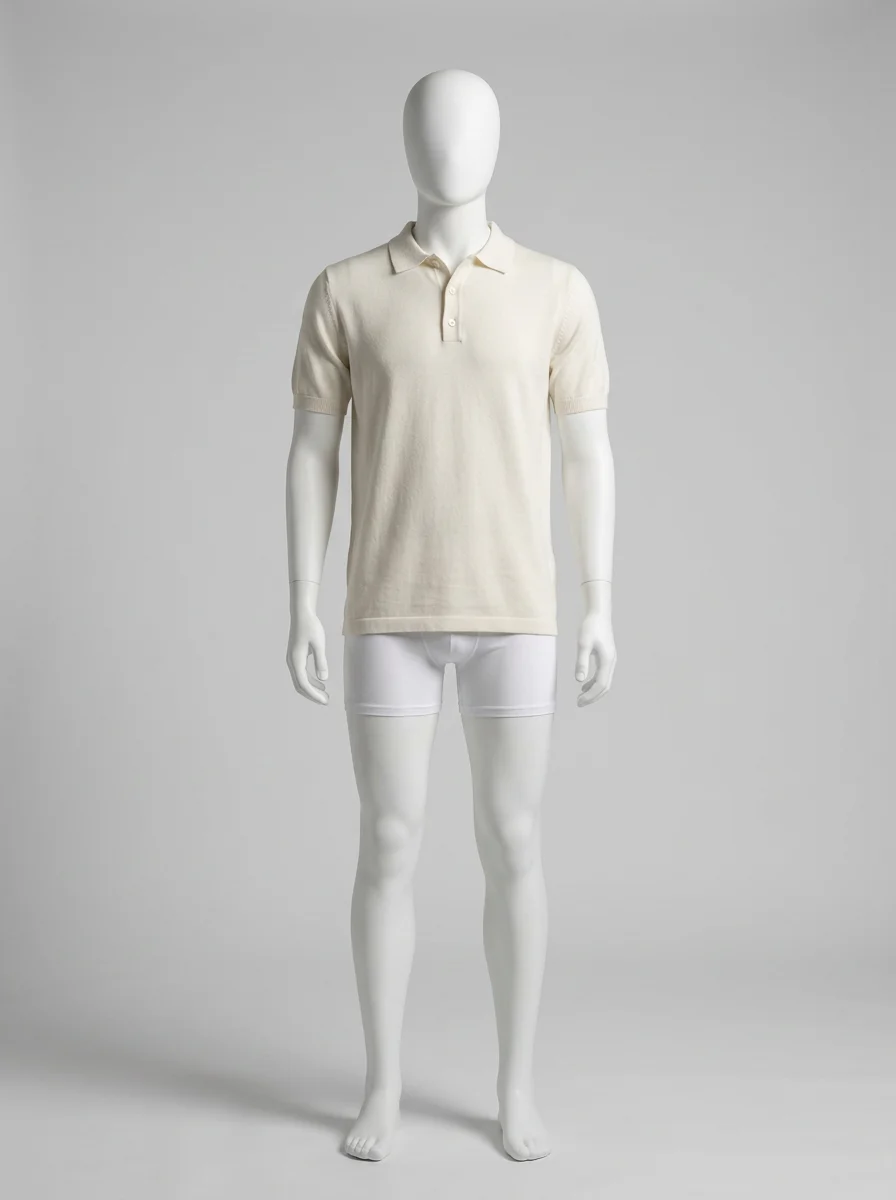 Polo vintage maille tricot coton mélangé décontracté homme - Vue 9 - Polo vintage